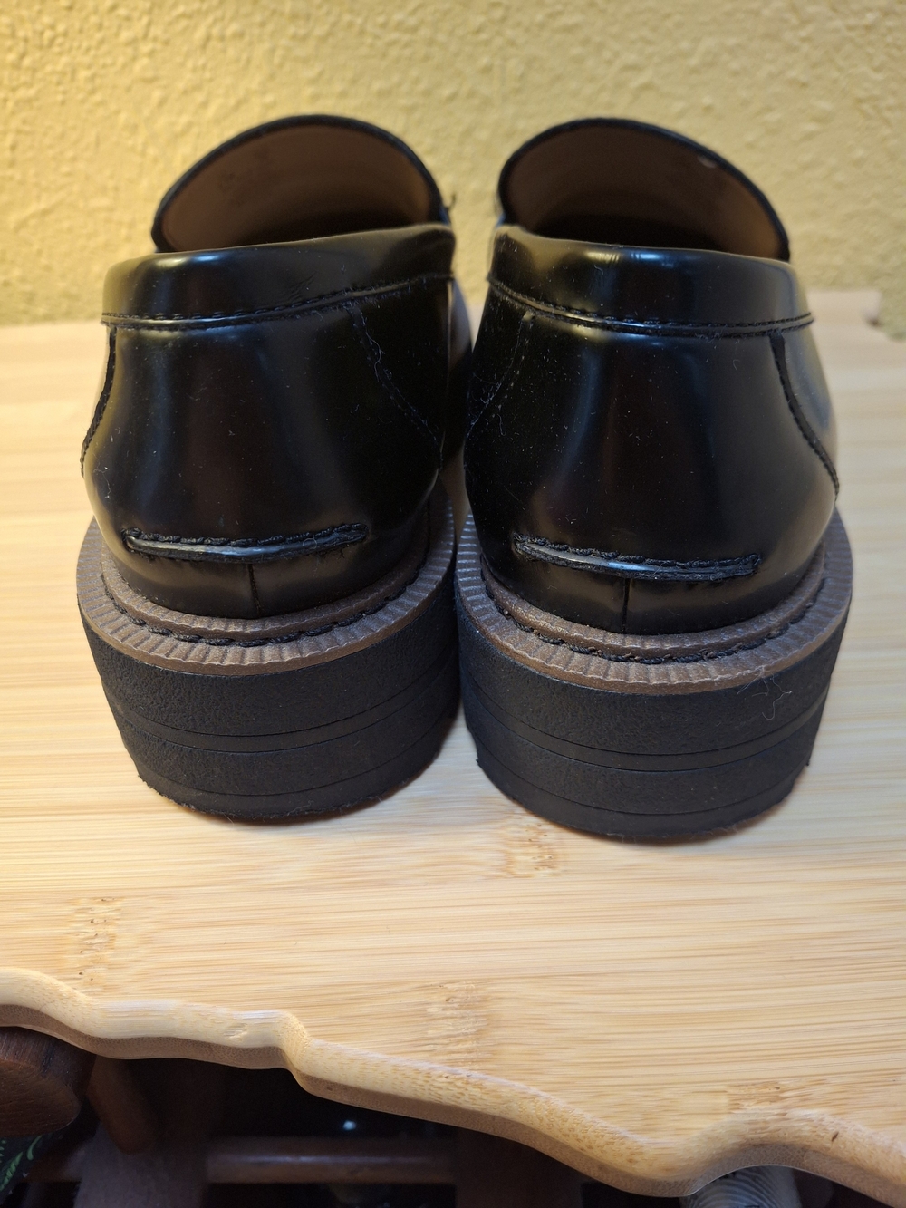 Sam Edelman Black Leather Loafers with Gold-Tone Bit - Picture 3 of 5